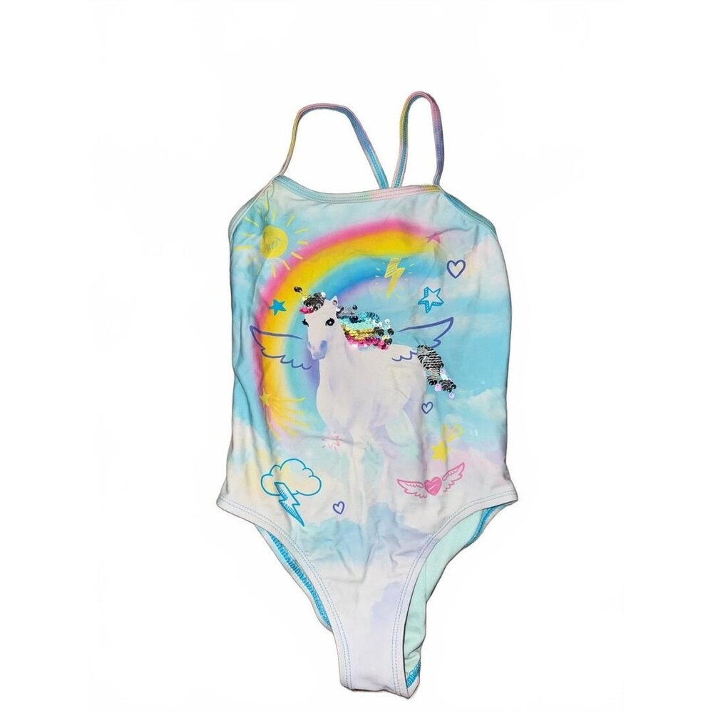 Girls, cute swimsuit, rainbow, unicorn summer  girls 7 to 8